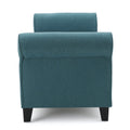 Hayes Armed Storage Bench Teal Fabric