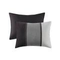 7 Piece Faux Suede Comforter Set Black Queen Queen Black Polyester