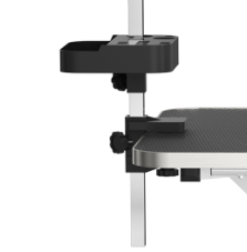 "Heavy Duty Hydraulic Dog Grooming Table With Anti Static Top, Adjustable Z Lift 21" 36" , Armrests, Leash Covers, Tool Organizers, Hooks, & 330Lb Capacity Black" Black Steel