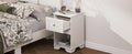 Elegant Design Nightstand With Drawer And Open Shelf For Bedroom, Retro Style Bedside Table With Classic Design And Metal Handle,White White Wood