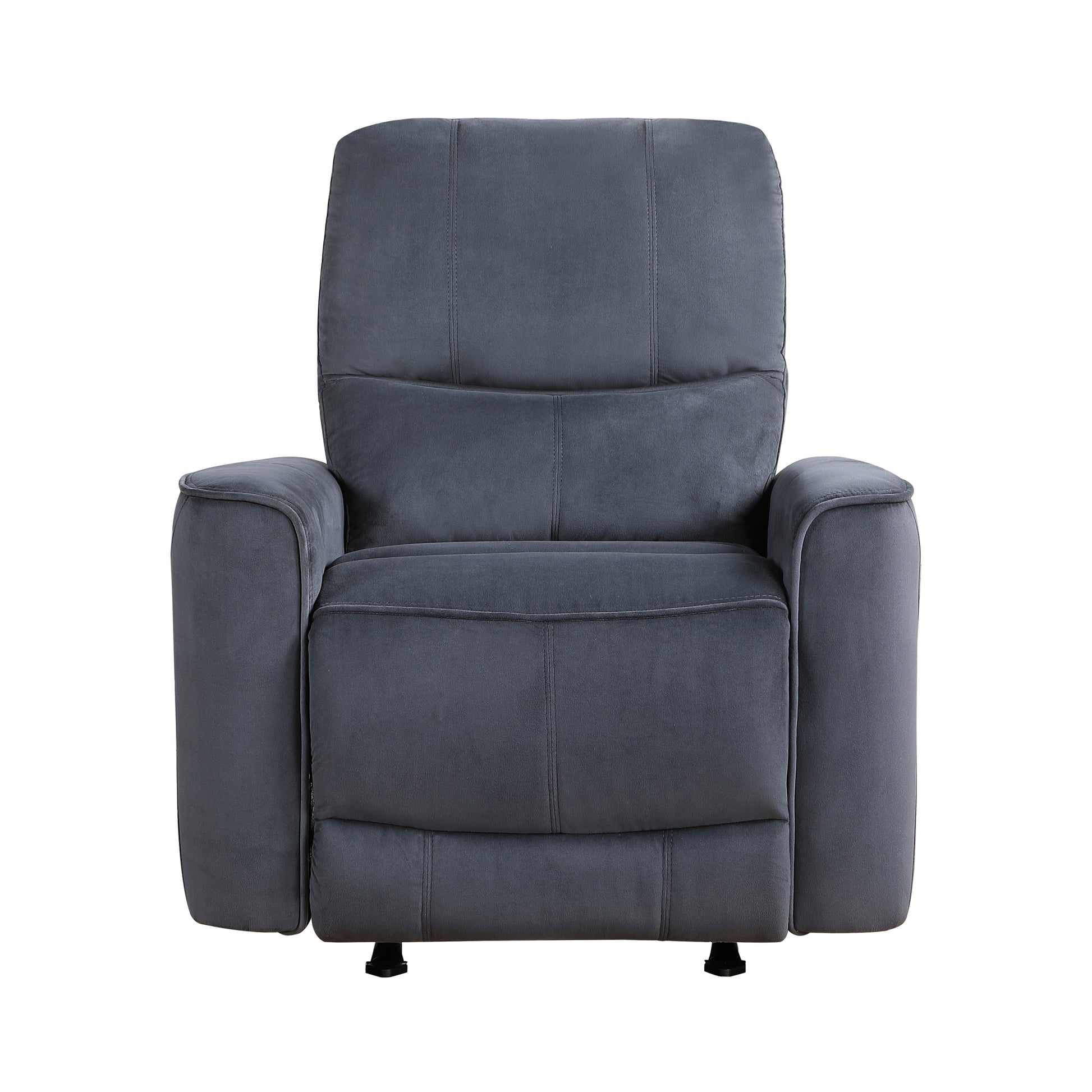 Modern Living Room 1Pc Power Rocker Reclining Chair Dark Gray Velvet Upholstery Solid Wood Frame Luxury Home Furniture Dark Gray Velvet Wood Primary Living Space Modern Solid Wood