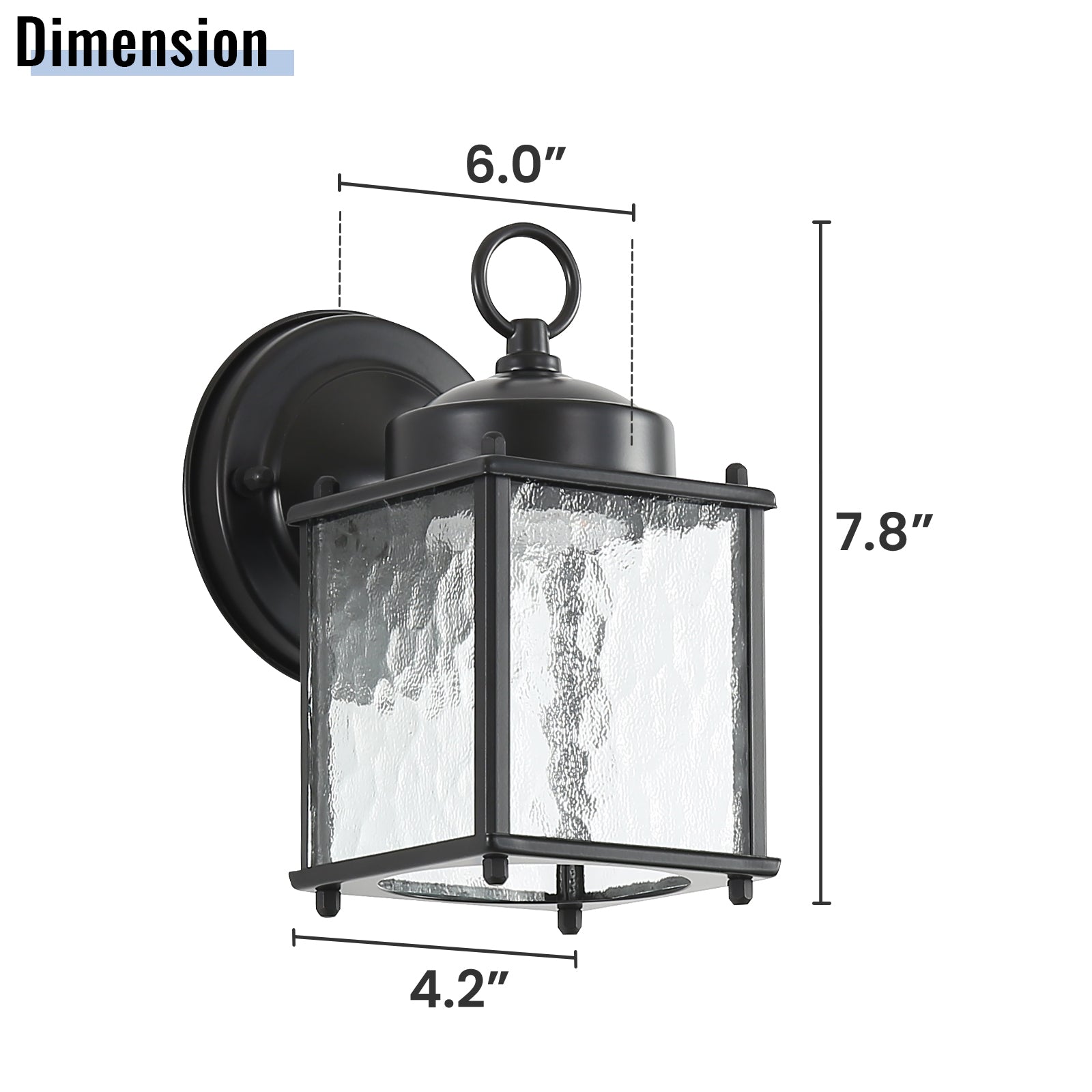 Outdoor Wall Sconce Lights With Clear Glass, Outside Garage Sconce Lighting Waterproof Farmhouse Wall Lantern Lamp For House Patio Doorway Black Glass,Metal