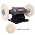 8 Inch Electric Polisher Bench Buffer Grinder Includes 4Pcs 80Ply Thic Buffing Wheels Ideal Benchtop Buffing Machine For Polishing Metal, Jewelry, Knives, Wood, Jade, And Plastic. Csa Certificated