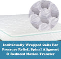 Twin Xl Size 9 Inch Excellence Medium Tight Top Hybrid Aloe Vera Foam Encased Pocket Coil Mattress White Green Foam Spring Twin Xl