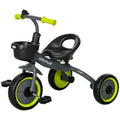 Qaba Kids Tricycle For Toddlers Age 2 5 With Adjustable Seat, Toddler Bike For Children With Basket, Bell, Handlebar Grips, Yellow Yellow Metal