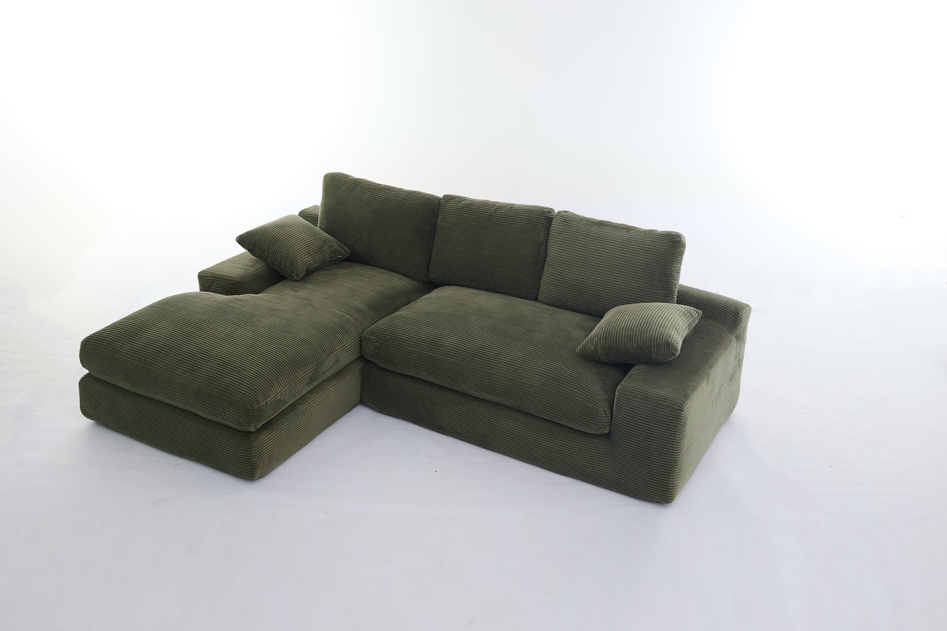 99*69" Modular Sectional Living Room Sofa Set, Modern Minimalist Style Couch, Upholstered Sleeper Sofa For Living Room, Bedroom, 2 Pc Free Combination, Installation Free Sofa, L Shape, Army Green