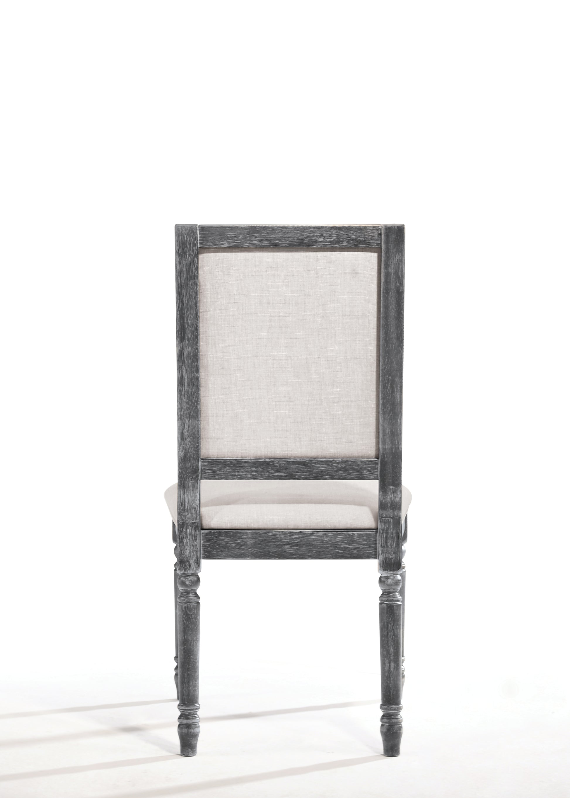 Leventis Cream Linen & Weathered Gray Finish Side Chair Cream,Gray Linen,Synthetic Wood