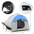 Outsunny Suv Tent, 2000Mm Waterproof Truck Tent With 3 Doors And Mesh Window, For 5 6 Person Camping Outdoor Travel, 7.5' L X 6.9' W X 6.9' H, Gray And Blue Grey Blue Polyester