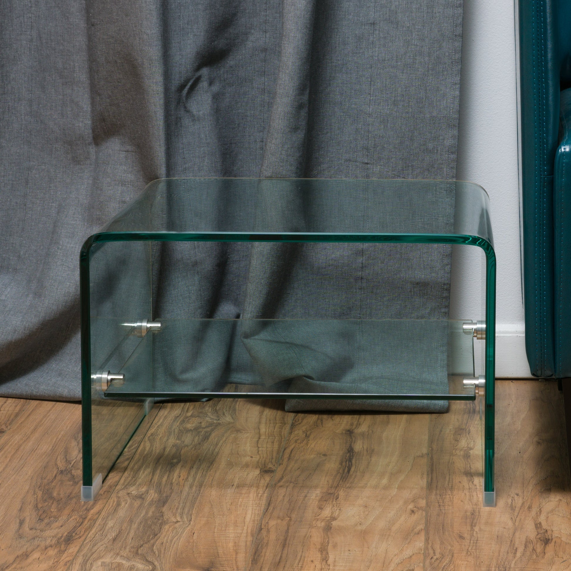 Coffee Table 12Mm Tempered Bent Glass ,6Mm Shelf Glass Clear Glass