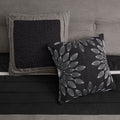 7 Pc Pieced Faux Suede Comforter Set Black Cal King California King Black Polyester