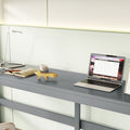 Full Loft Bed With Built In Desk, Ladder Platform, Ladders, Guardrails,Grey Full Grey Bedroom American Design Pine