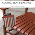 Outsunny Outdoor Rocking Chair Set Of 2 With Side Table, Patio Wooden Rocking Chair With Smooth Armrests, High Back For Garden, Balcony, Porch, Supports Up To 352 Lbs., Wine Red Red Wood