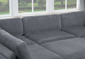 Contemporary Dark Gray 6Pc Modular Sectional Set Corduroy Upholstery Couch 2X Corner Wedge, 3X Armless Chairs 1X Ottoman Living Room Dark Gray Primary Living Space Cushion Back Contemporary,Modern Modular Rubberwood Corduroy 6 Seat