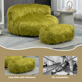 Coolmore Bean Bag Chair, Floor Sofa With Handle,Accent Sofa Chair With Ottoman For Gaming Reading Relaxing Olive Olive Foam Plush