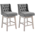 Homcom Counter Height Bar Stools Set Of 2, 180 Degree Swivel Barstools, 27