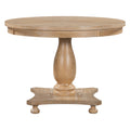 5 Piece Retro Dining Set, Round Table With Pedestal Table Base And 4 Upholstered Chairs For Dining Room And Kitchen Natural Wood Wash Natural Wood Wash Solid Wood Mdf