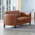 Maui Leather Loveseat Brown Down Filling Genuine Leather