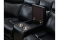 Jupiter Black Leather Sectional Black Pu 5 Seat