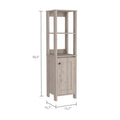 Arctic Linen Cabinet, With Four Shelves, Single Door Cabinet Beige 1 4 18 To 23 In 36 To 59 In Bathroom Freestanding Contemporary 10 15 Inches Melamine Engineered Wood