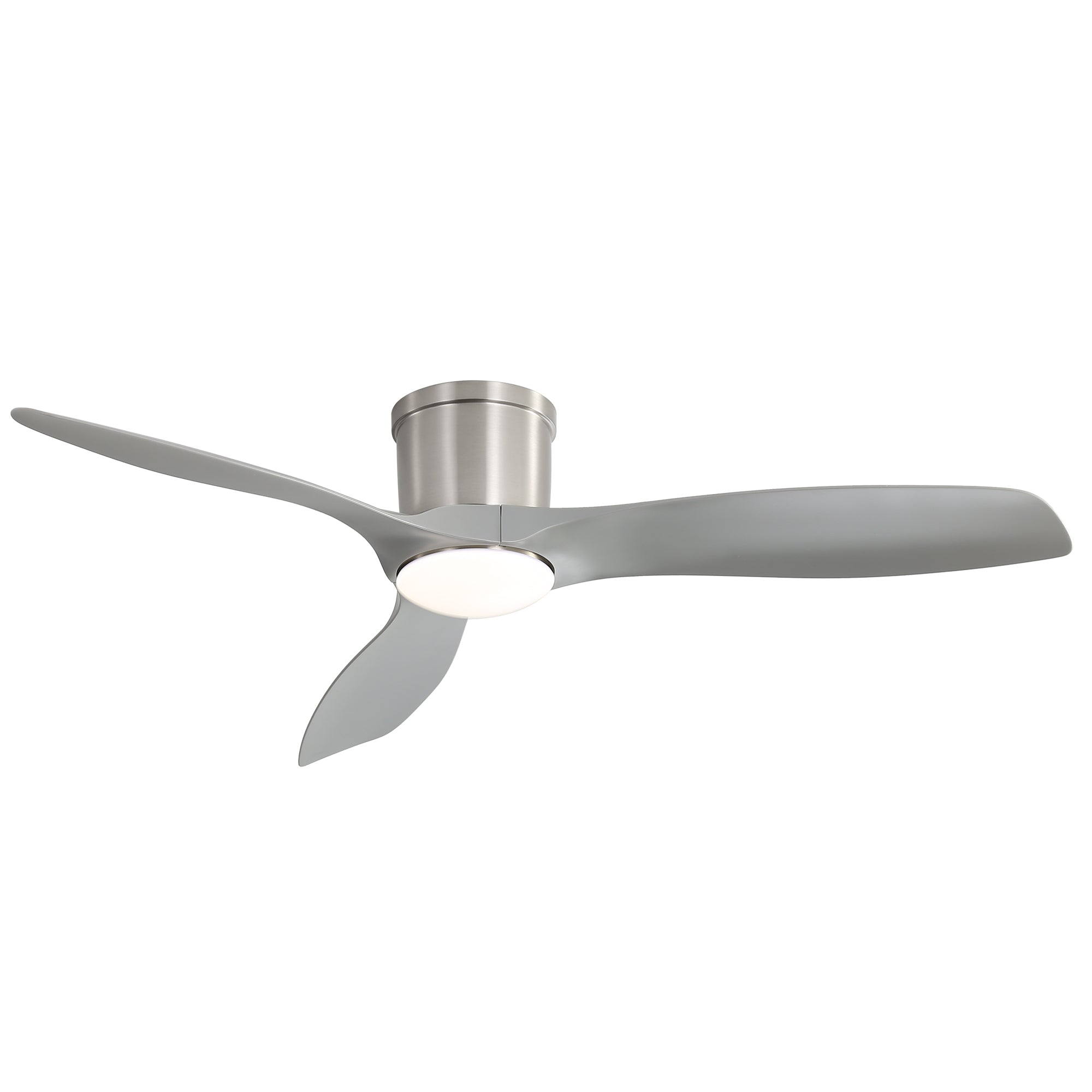 52 Inch Flush Mount Ceiling Fan With Dimmable Led Light 3 Abs Fan Blades Reversible Dc Motor For Living Room Brushed Nickel Abs