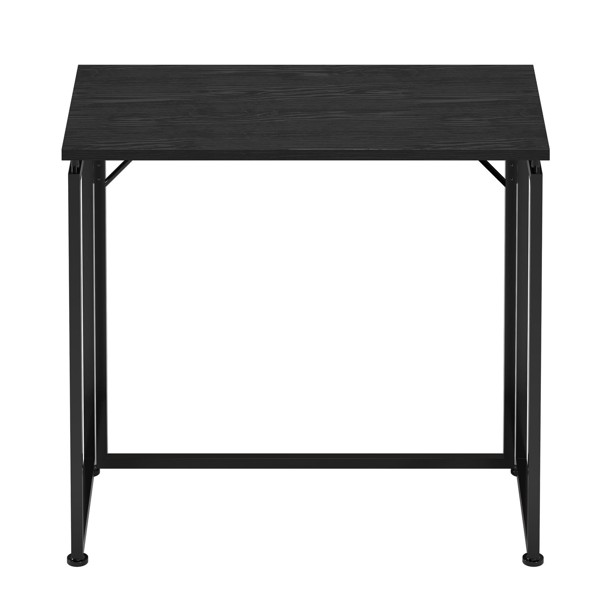 Techni Mobili 31.5 In. Folding Desk For Small Spaces, No Assembly Required, Black Black Office Modern Rectangular Rectangular Particle Board,Steel