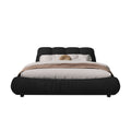 Queen Size Luxury Upholstered Platform Bed With Oversized Padded Backrest And Solid Wood Frame,Suitable For Multiple Heights Of Mattresses,Black Old Sku:W1885S00016 Box Spring Not Required Queen Black Wood Pine Solid Wood