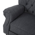 Classic Style Charcoal Fabric Push Back Chair Charcoal Fabric