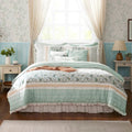9 Piece Cotton Percale Comforter Set Aqua King King Aqua Polyester