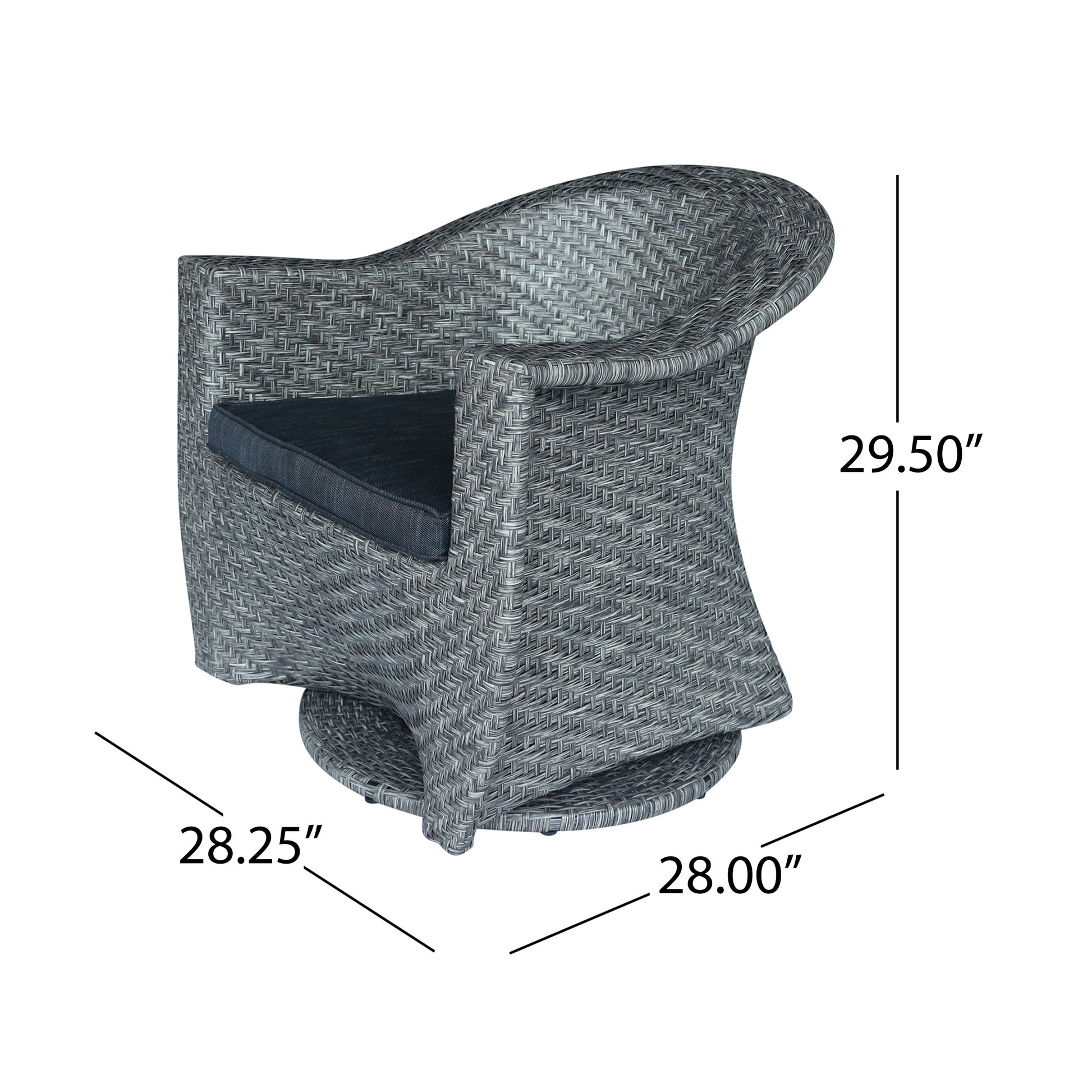 Larchmont Swivel Chair Grey Black Fabric