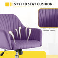 Accent Chair Modern Home Office Leisure Chair With Adjustable Velvet Height And Adjustable Casters Purpie Purple Cotton Velvet