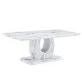 Modern Simple Luxury Imitation Marble Dining Table Rectangular Coffee Table. The Computer Desk. The Game Table. Suitable For Dining Room, Living Room, Terrace, Kitchen. 47 