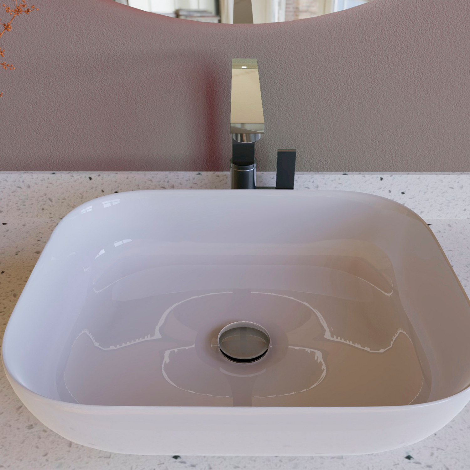 Dax Round Vanity Sink Pop Up Drain Without Overflow Chrome Brass