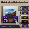 Tv Stand Electric Fireplace Tv Stand With Glass Shelves, 3D Fireplace Tv Stand With Led Lights Wood With Usb Charging Outlet Modern Television Table Center For Tv Up To 32 62