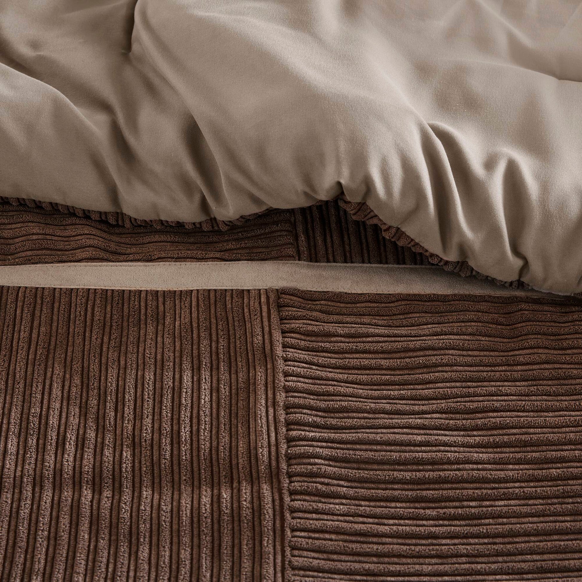 7 Piece Micro Corduroy Comforter Set Brown King Brown Polyester