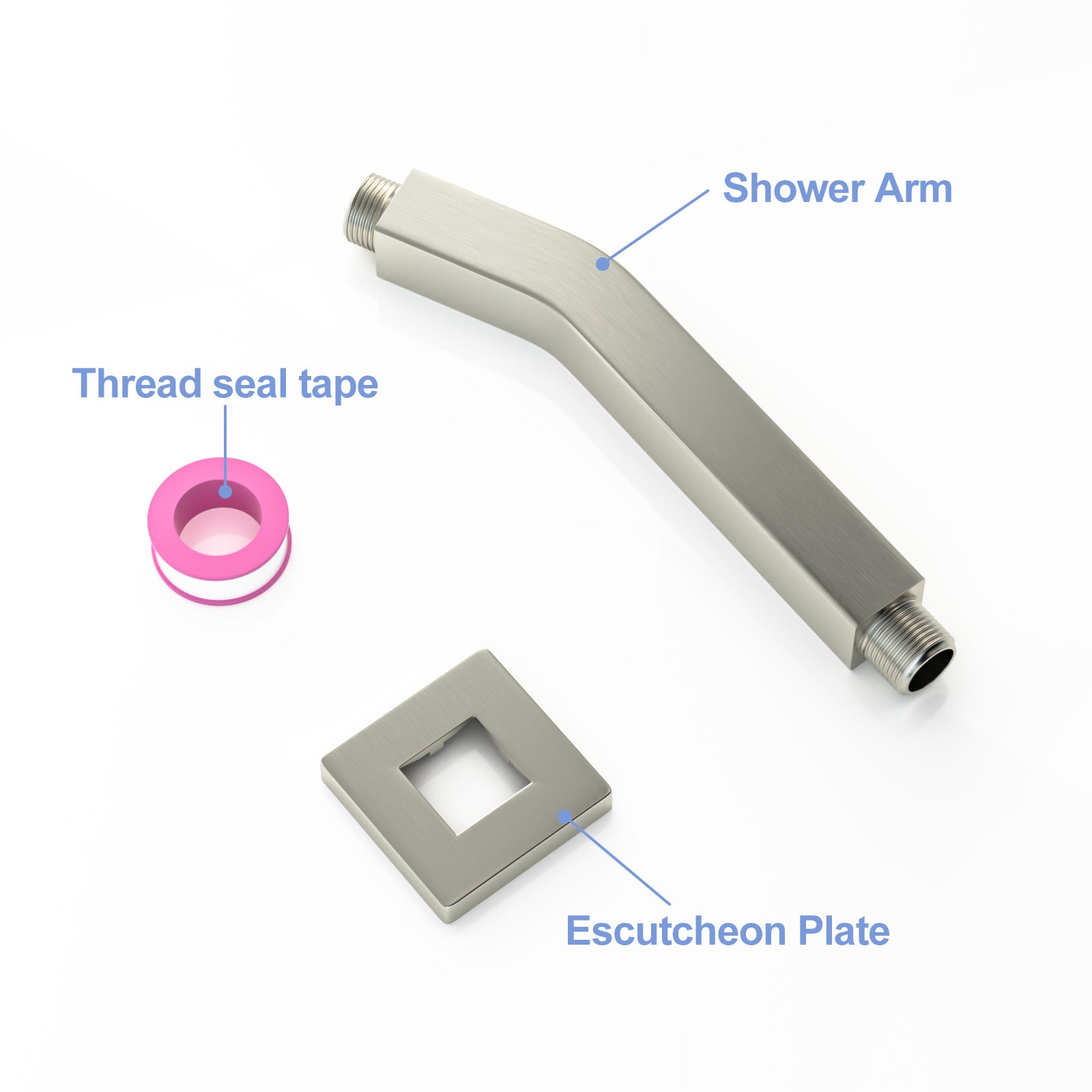 6" Shower Arm With Flange, Brushed Nickel Brushed Nickel Stainless Steel