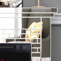 44'' W Electric Fireplace With Silver Mirrored Mantel Silver 400 Primary Living Space Modern Yes Freestanding Metal Synthetic Wood Mirror Electric