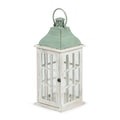 Small Lantern White Green Wood