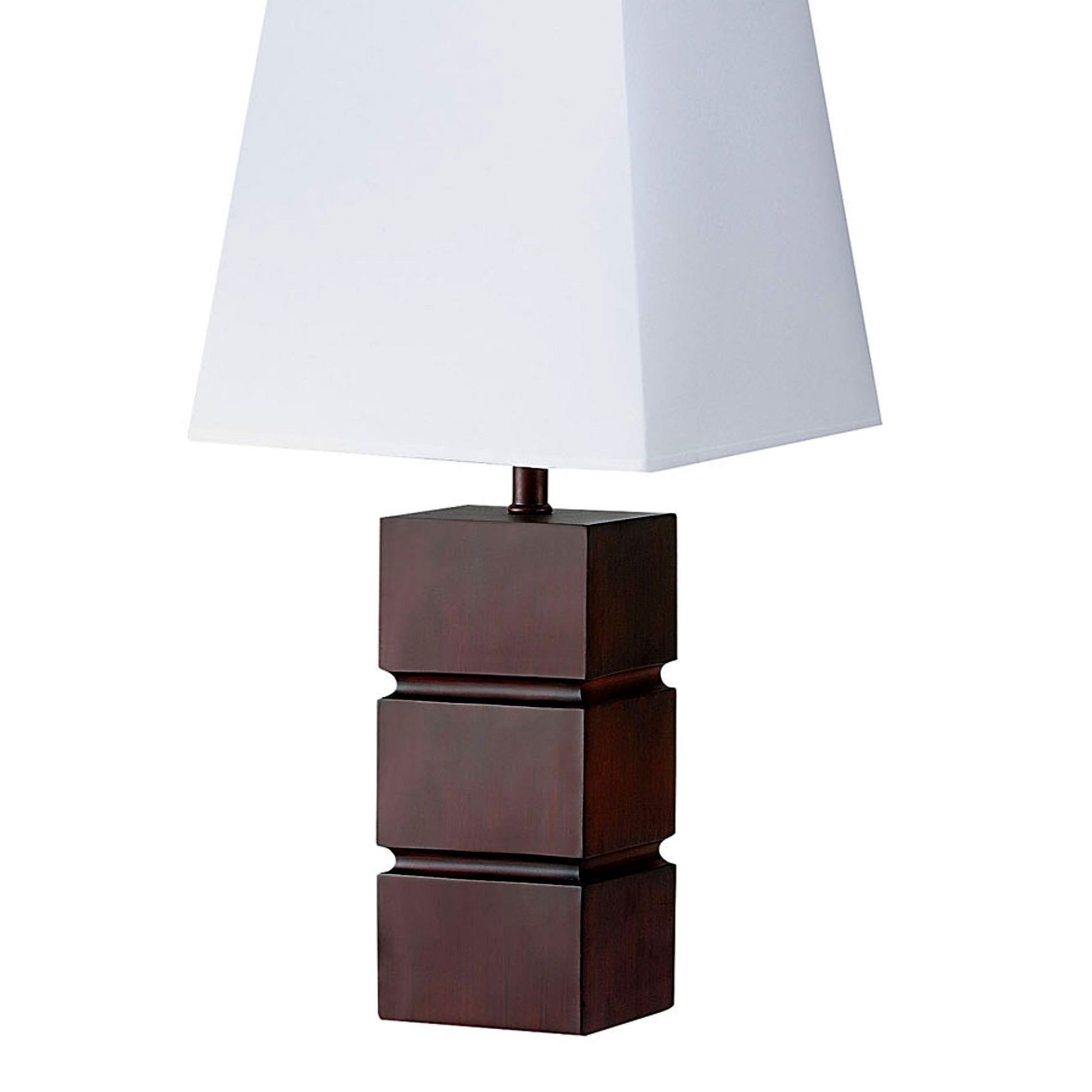 27.5" Tall Polyresin Table Lamp With Dark Cherry Finish, White Fabric Shade Multicolor Polyresin