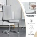 Table And Chair Set.A Rustic Industrial Rectangular Mdf Black Dining Table With Mdf Desktop And Electroplated Silver Metal Legs.Paried With 6 Chairs With Pu Cushion And Metal Legs. Black,Light Gray,Silver Seats 6 Mdf Metal