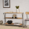 Console Table With 3 Self Kd Natural Wood