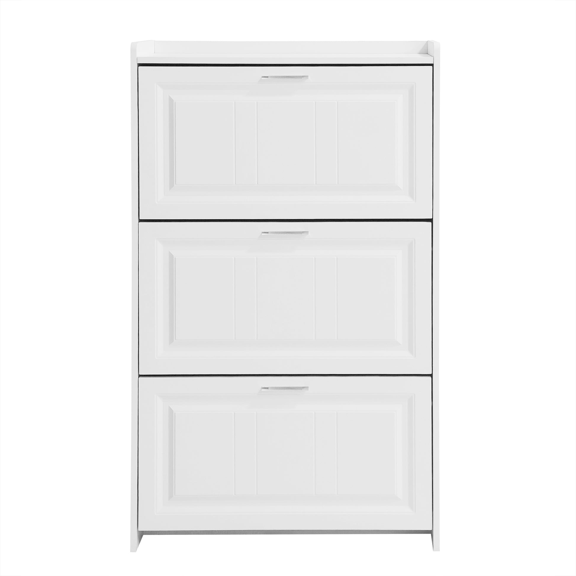 Shoe Storage Cabinet For Entryway With 3 Flip Drawers, Modern Shoe Organizer Cabinet, Free Standing Shoe Rack For Hallway, Living Room, White White Mdf