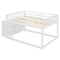 Full Over Full Bunk Bed With 4 Drawers And 3 Shelves White Full White Solid Wood