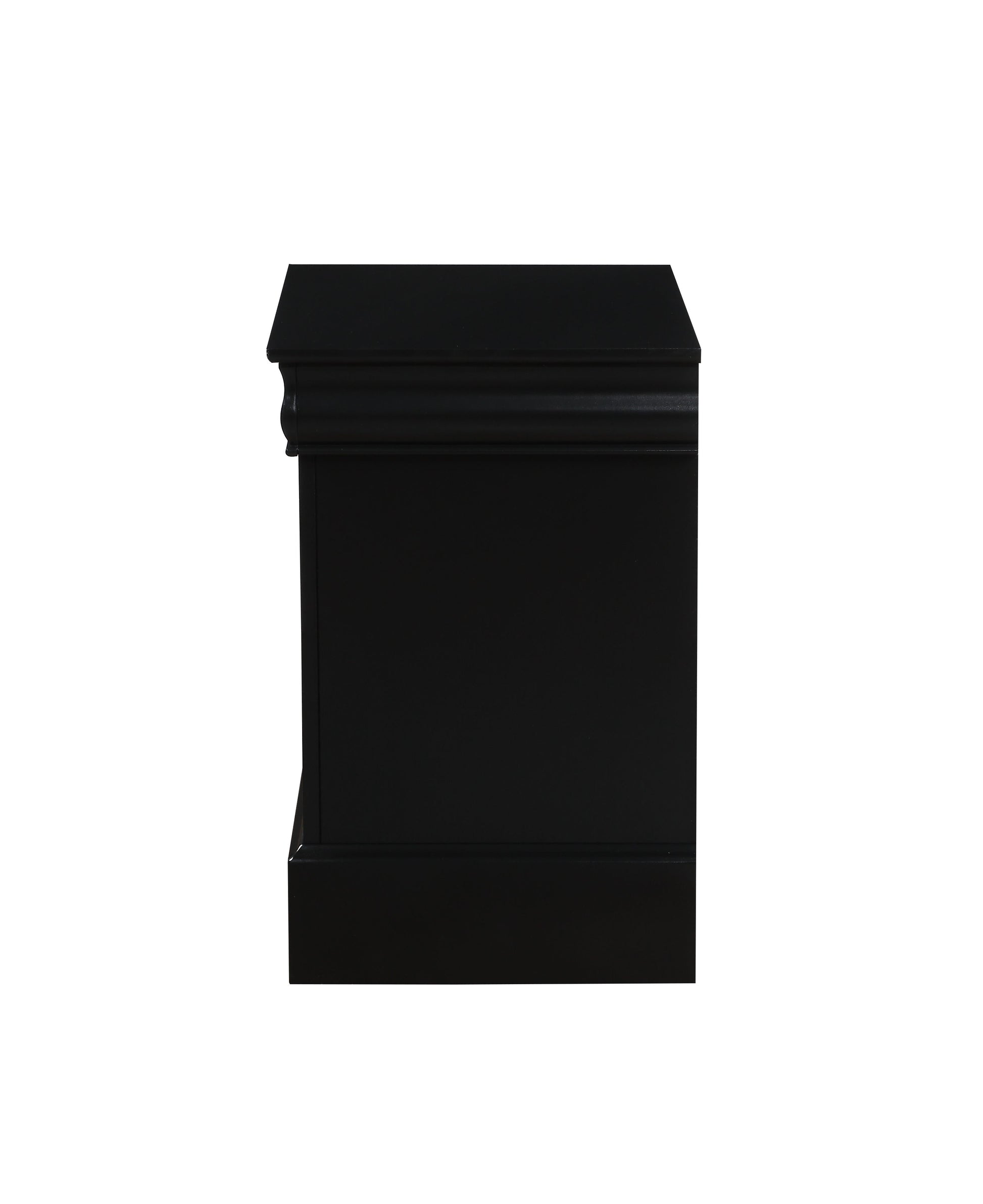 Louis Black Finish Philippe Iii Nightstand Black Synthetic Wood