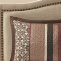 5 Piece Reversible Jacquard Bedspread Set Red King King Red Cotton