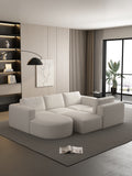 104.32*70.86 Modular Sectional Sofa Sleeper Couch, Sectional Sofa With Chaise And Ottoman, Convertible U Shaped Modular Sofa Set For Living Room, Bedroom. Memory Foam, White. Combo A B C D White Primary Living Space Soft Minimalist,Modern Memory Foam