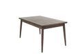Modern 7Pc Dining Set Ash Walnut Finish Dining Table 6X Side Chairs Foam Cushion Fabric Upholstery Unique Back Design Wood Dining Room Rubberwood Rectangular Dining Table With Chair Upholstered Chair Wood Walnut Solid Back Seats 6