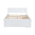 Full Size Platform Bed With Drawer And Two Shelves, White Full Antique White Mdf Lvl