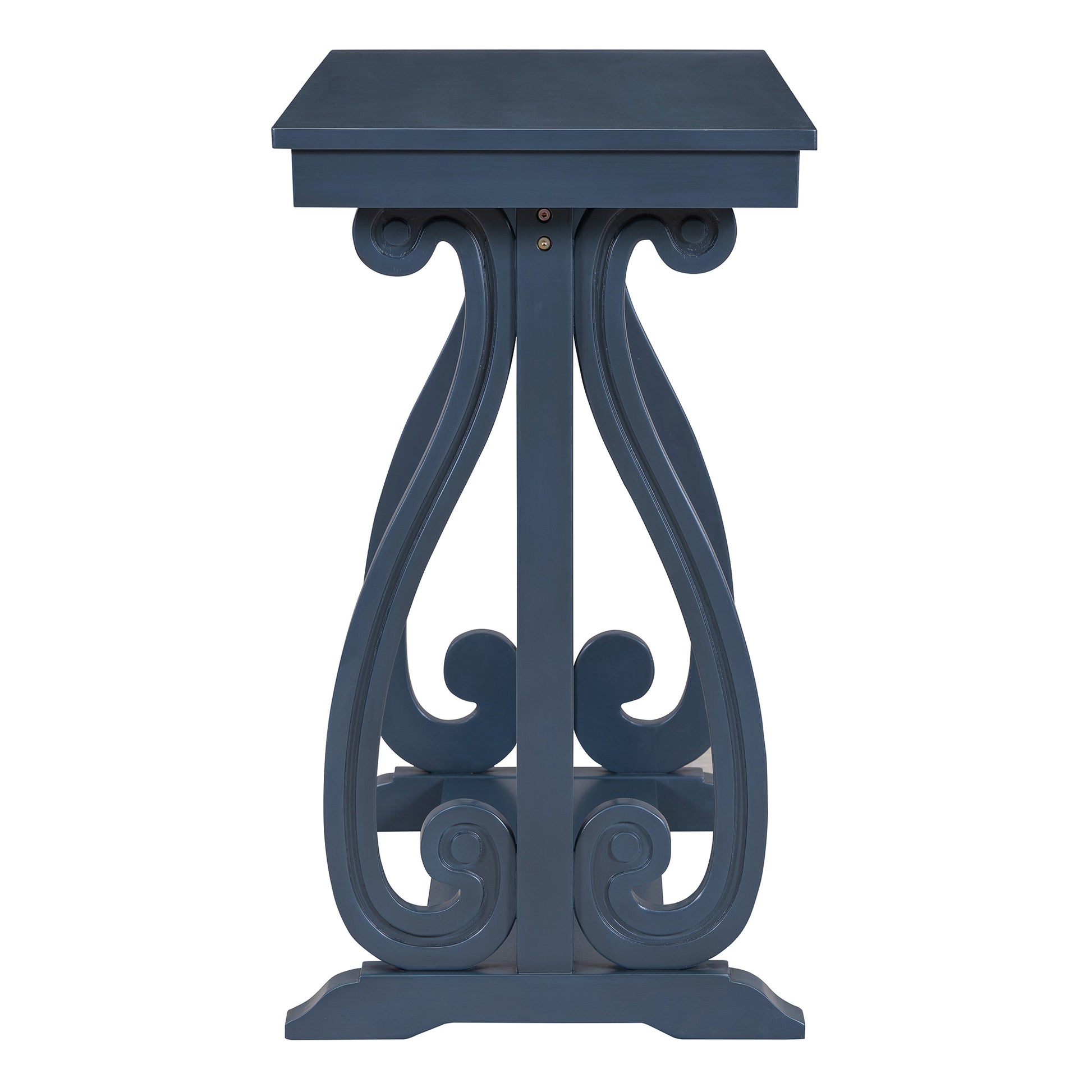 48 Inch Rustic Vintage Console Tablefarmhouse Style Entryway Table With Open Shelf And Sturdy Construction For Entryway And Living Room Navy Navy Distressed Finish Primary Living Space Antique,Rustic,Vintage Open Storage Console Tables Brushed