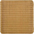 22 Inch Side End Table, Woven Rattan Frame, Waterfall Edges, Square Surface Brown Metal
