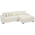 Arrived Oversized Two Piece Couches, L Shaped Sofa, Corduroy, Right Chaise Daybed,With Armrests,Eight Throw Pillows,Corner Sofa,Easy To Assemble, Beige Beige Polyester Wood Primary Living Space